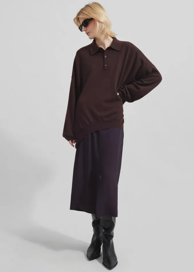 The Frankie Shop Bottoms Judy Midi Skirt 8211 Dark Plum 8211 Women