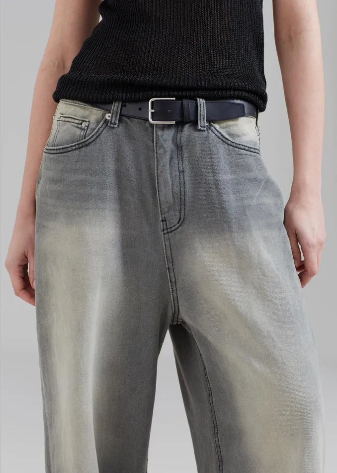 The Frankie Shop Bottoms Kane Wide Jeans 8211 Grey Wash 8211 MenWomen