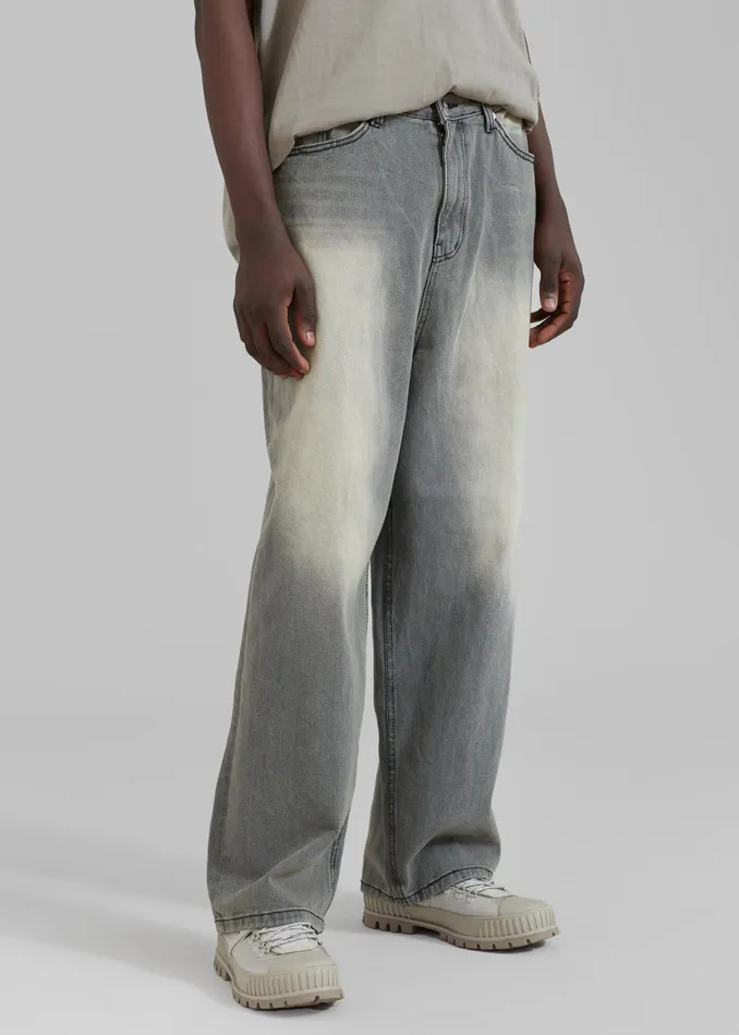 The Frankie Shop Bottoms Kane Wide Jeans 8211 Grey Wash 8211 MenWomen