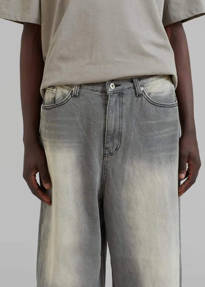 The Frankie Shop Bottoms Kane Wide Jeans 8211 Grey Wash 8211 MenWomen