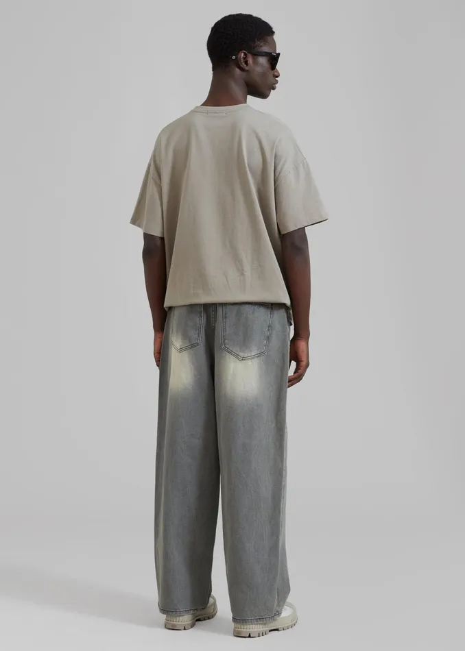 The Frankie Shop Bottoms Kane Wide Jeans 8211 Grey Wash 8211 MenWomen