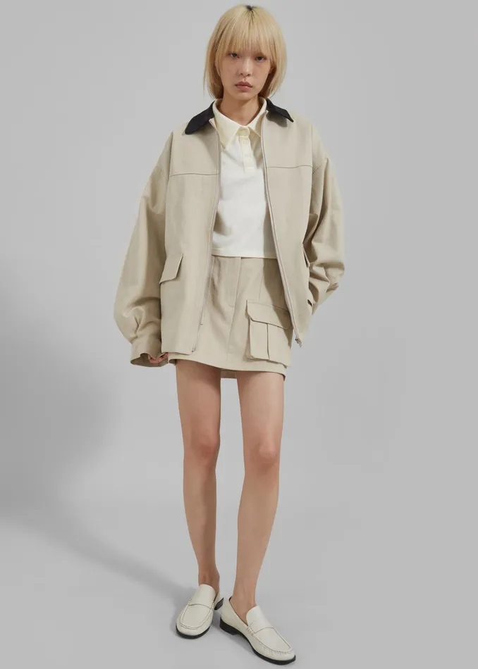 The Frankie Shop Bottoms Malia Cargo Mini Skirt 8211 Beige 8211 Women