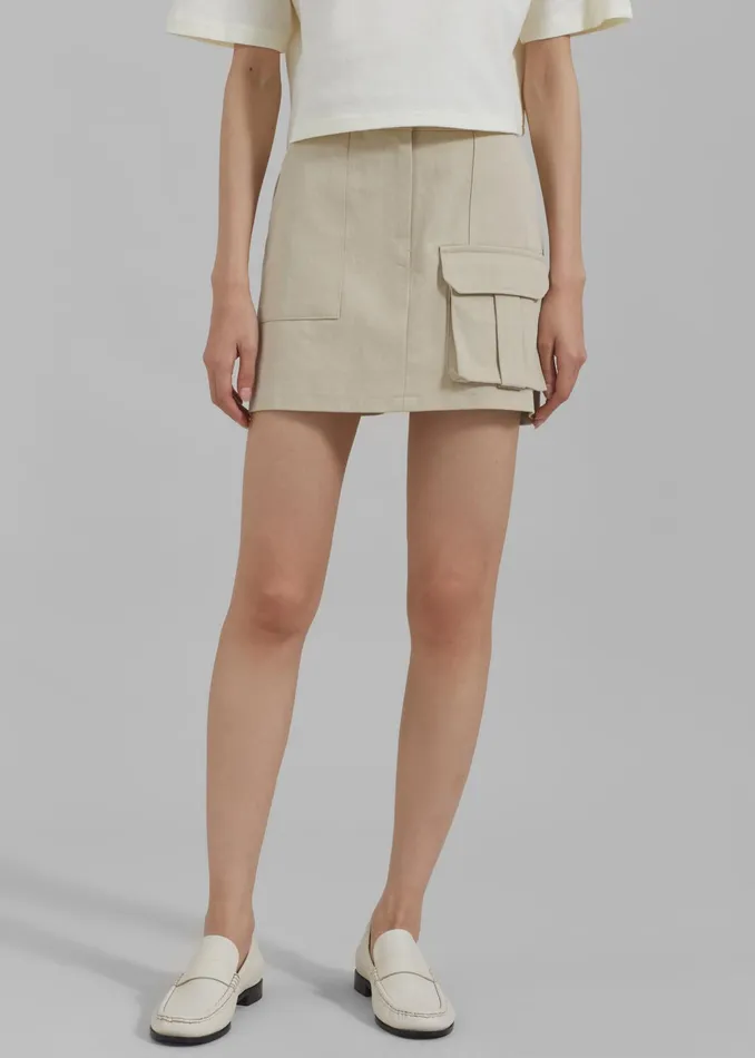 The Frankie Shop Bottoms Malia Cargo Mini Skirt 8211 Beige 8211 Women