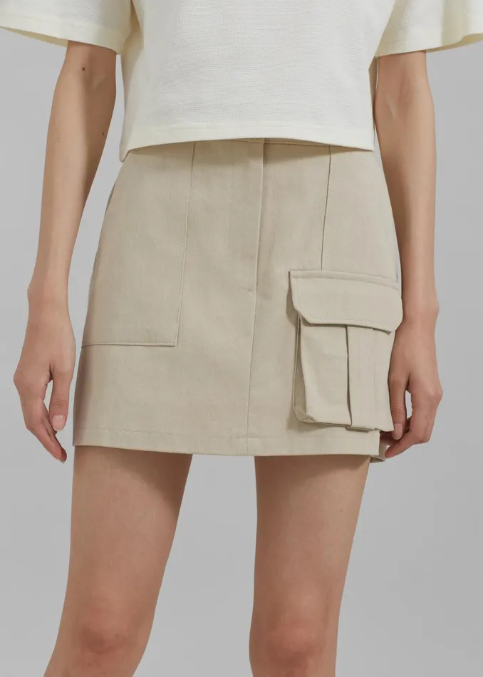 The Frankie Shop Bottoms Malia Cargo Mini Skirt 8211 Beige 8211 Women