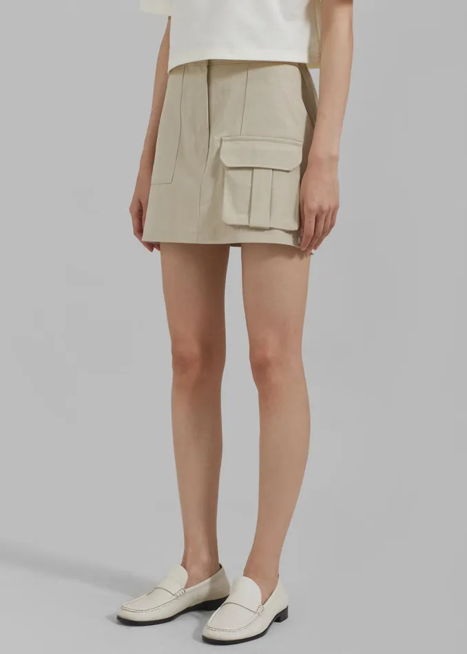 The Frankie Shop Bottoms Malia Cargo Mini Skirt 8211 Beige 8211 Women