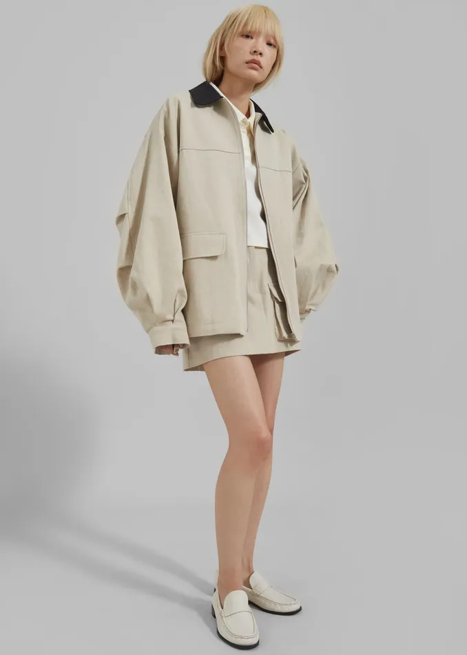 The Frankie Shop Bottoms Malia Cargo Mini Skirt 8211 Beige 8211 Women