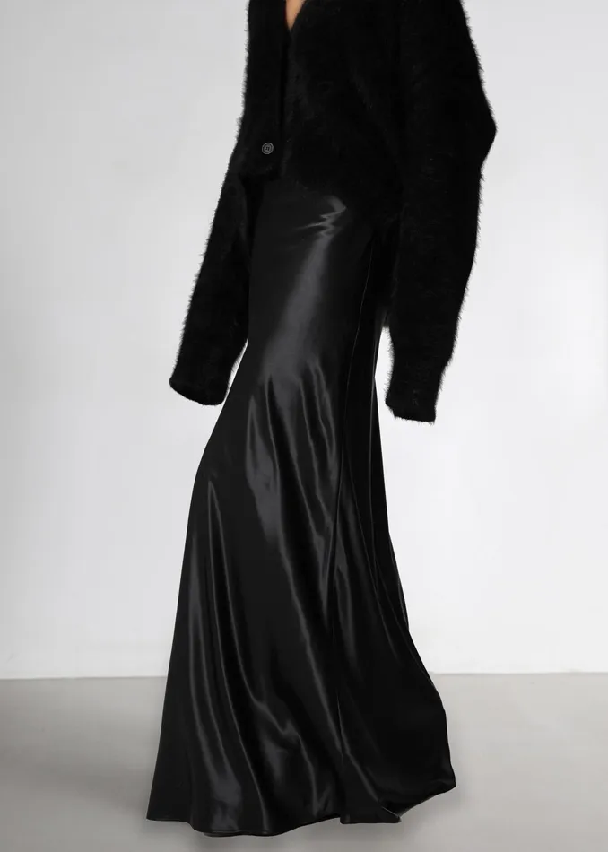 The Frankie Shop Bottoms Renesmee Satin Skirt 8211 Black 8211 Women