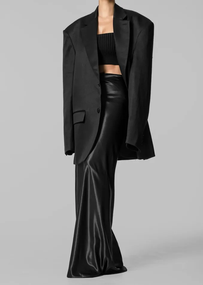 The Frankie Shop Bottoms Renesmee Satin Skirt 8211 Black 8211 Women