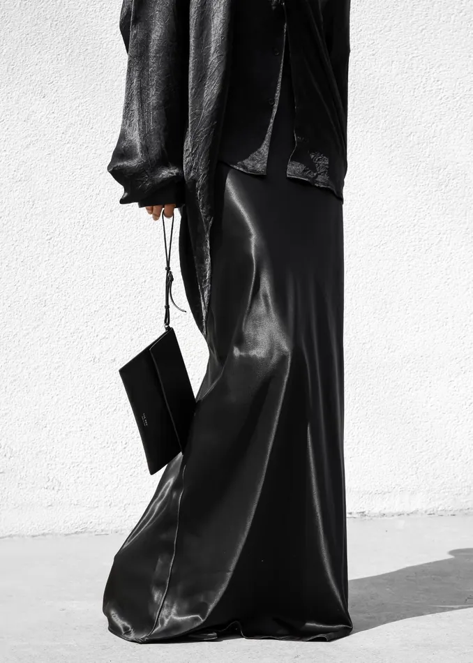 The Frankie Shop Bottoms Renesmee Satin Skirt 8211 Black 8211 Women