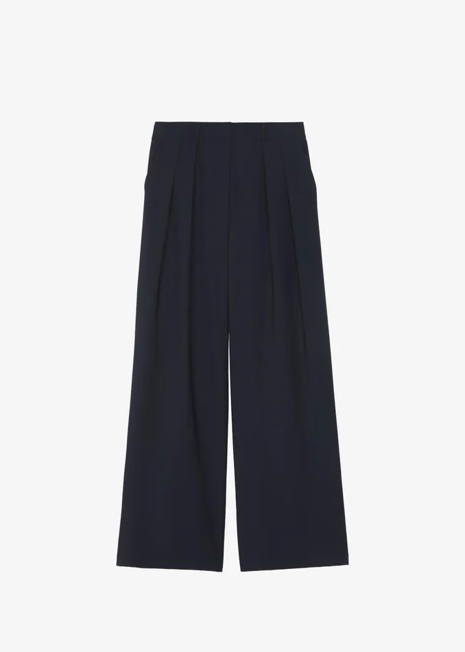 The Frankie Shop Bottoms Ripley Pleated Trousers 8211 Navy 8211 Women