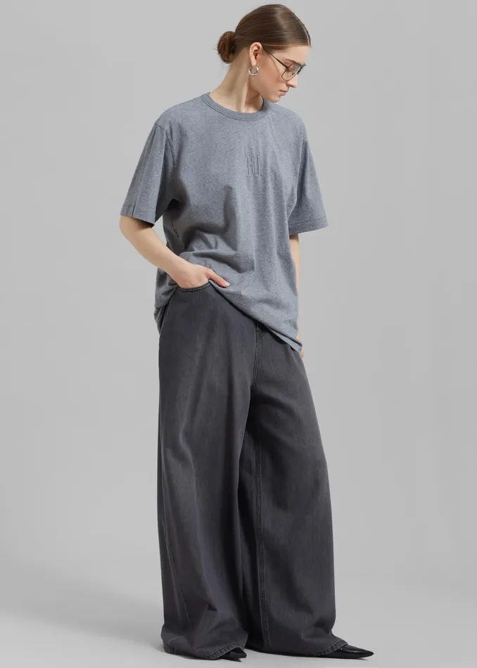The Frankie Shop Bottoms Sasha Wide Leg Jeans 8211 Dark Grey 8211 Women