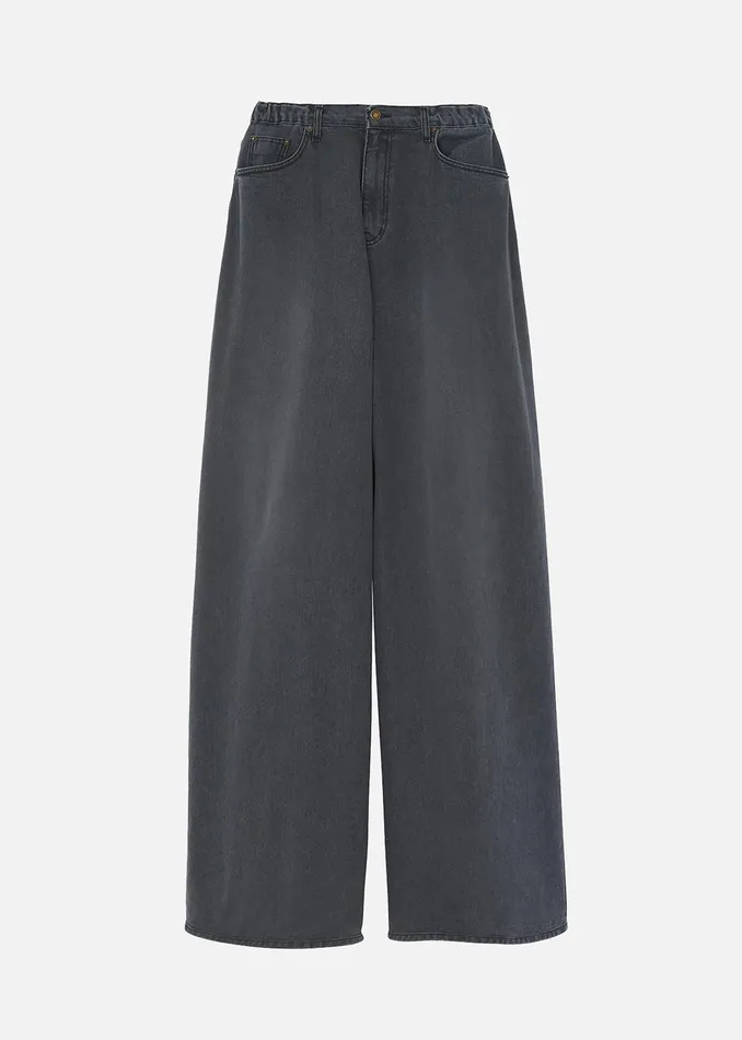 The Frankie Shop Bottoms Sasha Wide Leg Jeans 8211 Dark Grey 8211 Women