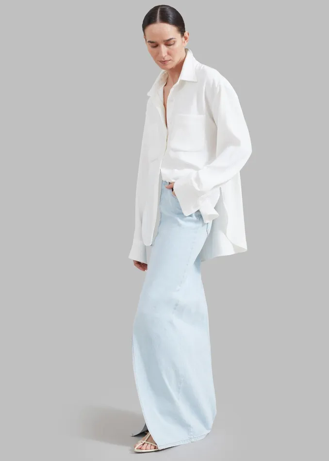 The Frankie Shop Bottoms Texas Denim Pencil Skirt 8211 Bleached Wash 8211 Women