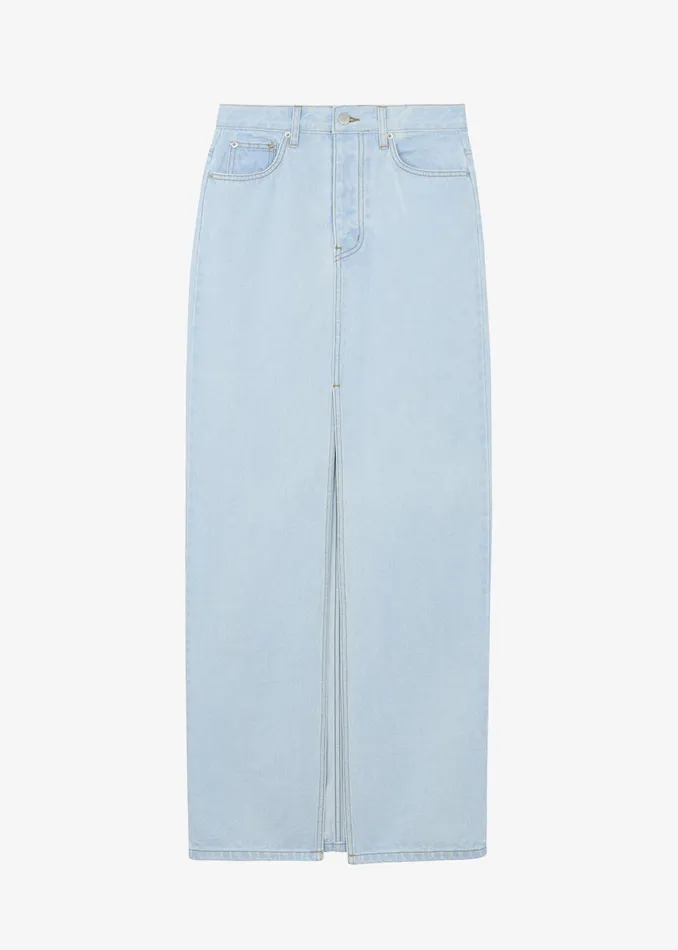 The Frankie Shop Bottoms Texas Denim Pencil Skirt 8211 Bleached Wash 8211 Women