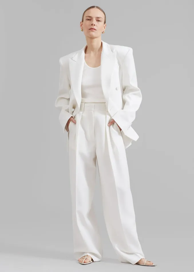 The Frankie Shop Bottoms Zia Pintuck Trousers 8211 White 8211 Women