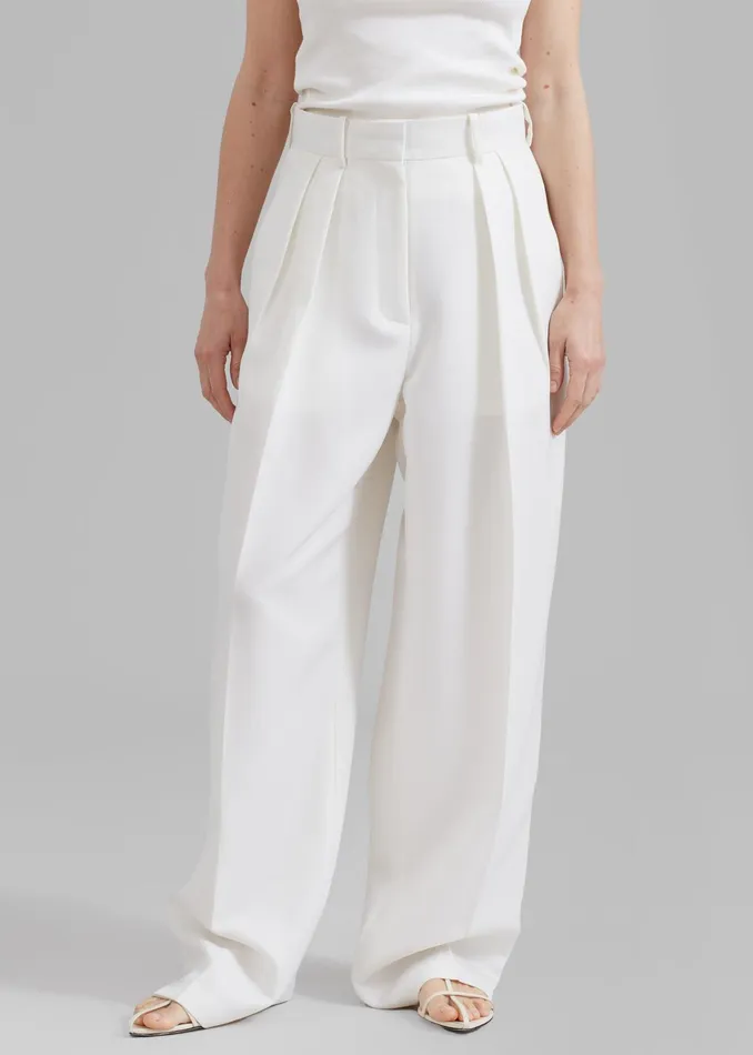 The Frankie Shop Bottoms Zia Pintuck Trousers 8211 White 8211 Women