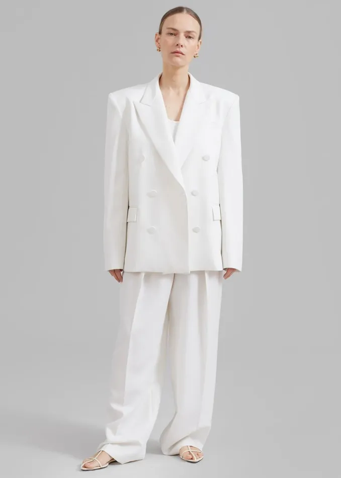 The Frankie Shop Bottoms Zia Pintuck Trousers 8211 White 8211 Women