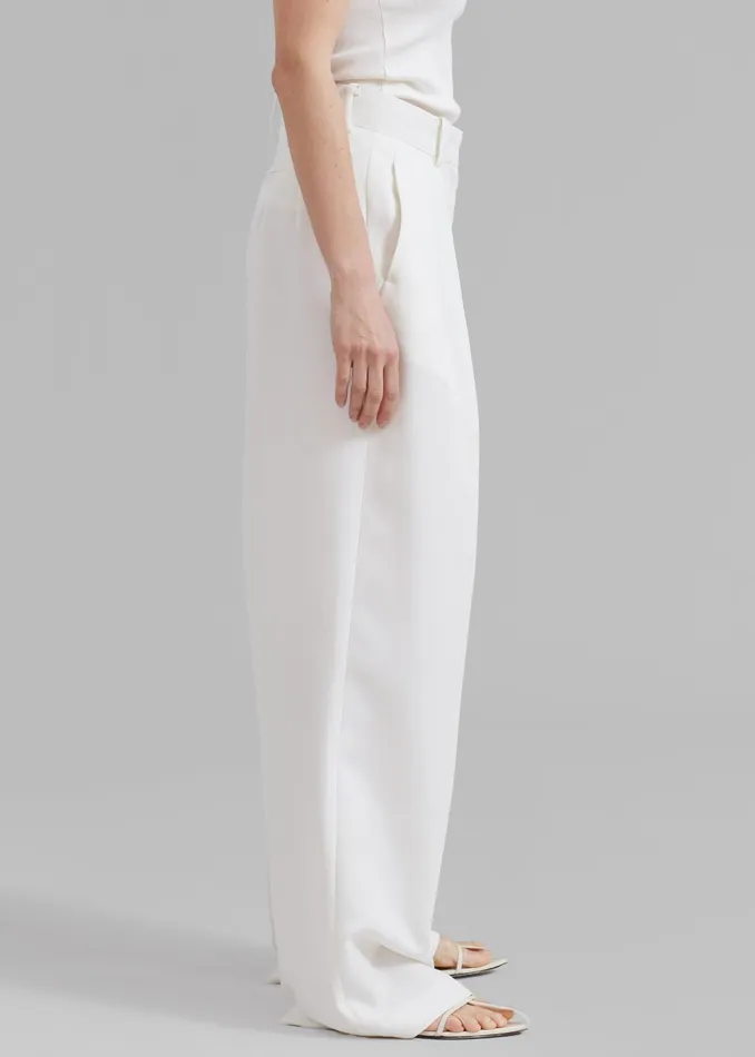 The Frankie Shop Bottoms Zia Pintuck Trousers 8211 White 8211 Women