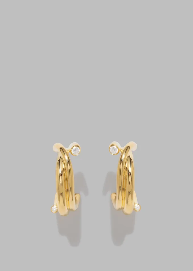 The Frankie Shop Completedworks Zirconia Hoop Earrings 8211 Gold 8211 Women