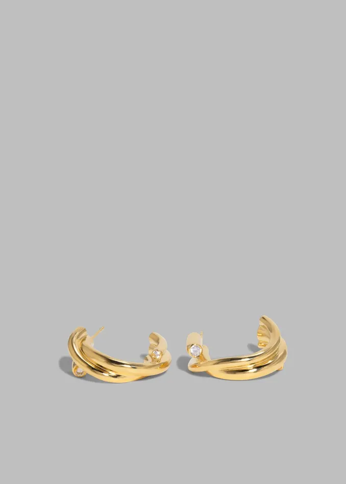 The Frankie Shop Completedworks Zirconia Hoop Earrings 8211 Gold 8211 Women
