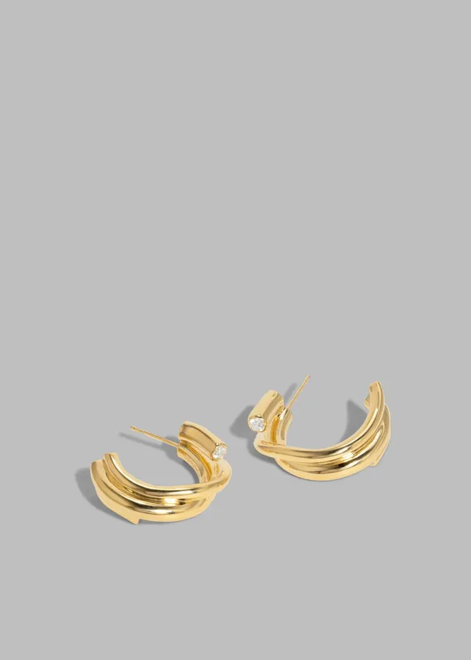 The Frankie Shop Completedworks Zirconia Hoop Earrings 8211 Gold 8211 Women