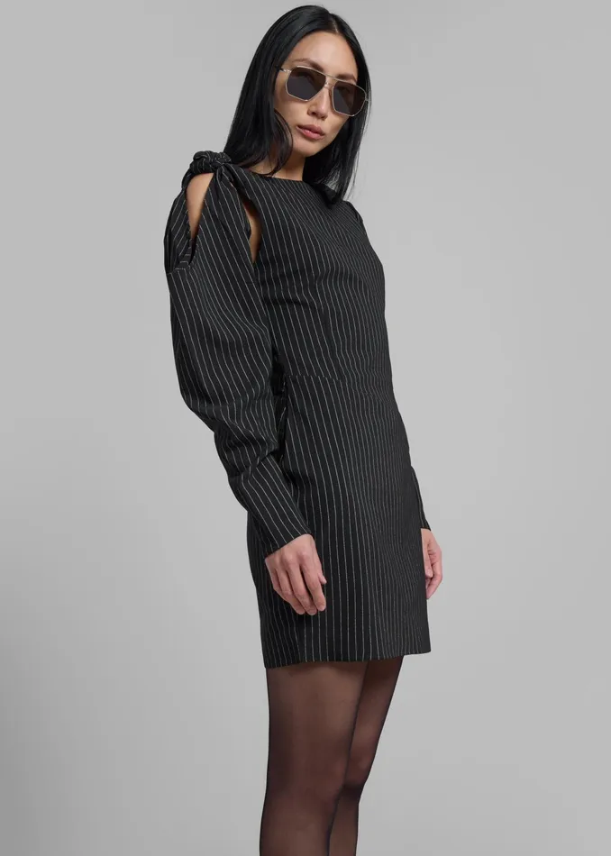 The Frankie Shop Dresses Rotate Stretchy Knotted Dress 8211 Black Pinstripe 8211 Women