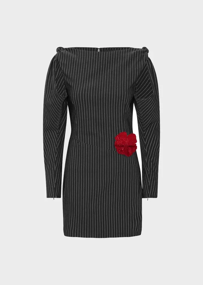 The Frankie Shop Dresses Rotate Stretchy Knotted Dress 8211 Black Pinstripe 8211 Women