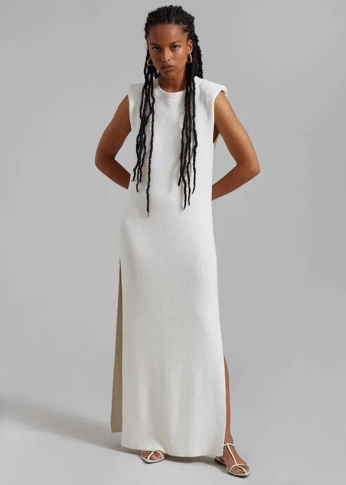 The Frankie Shop Dresses Wren Sleeveless Knit Dress 8211 White 8211 Women