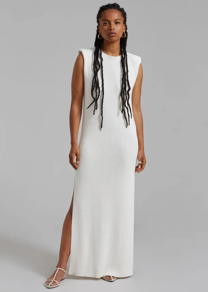 The Frankie Shop Dresses Wren Sleeveless Knit Dress 8211 White 8211 Women