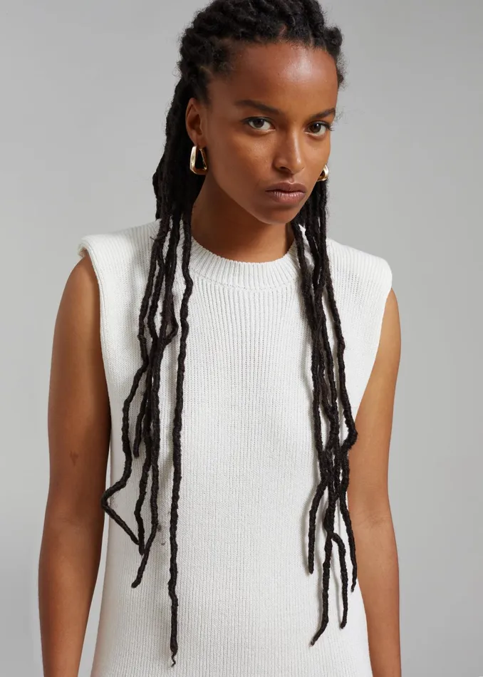 The Frankie Shop Dresses Wren Sleeveless Knit Dress 8211 White 8211 Women