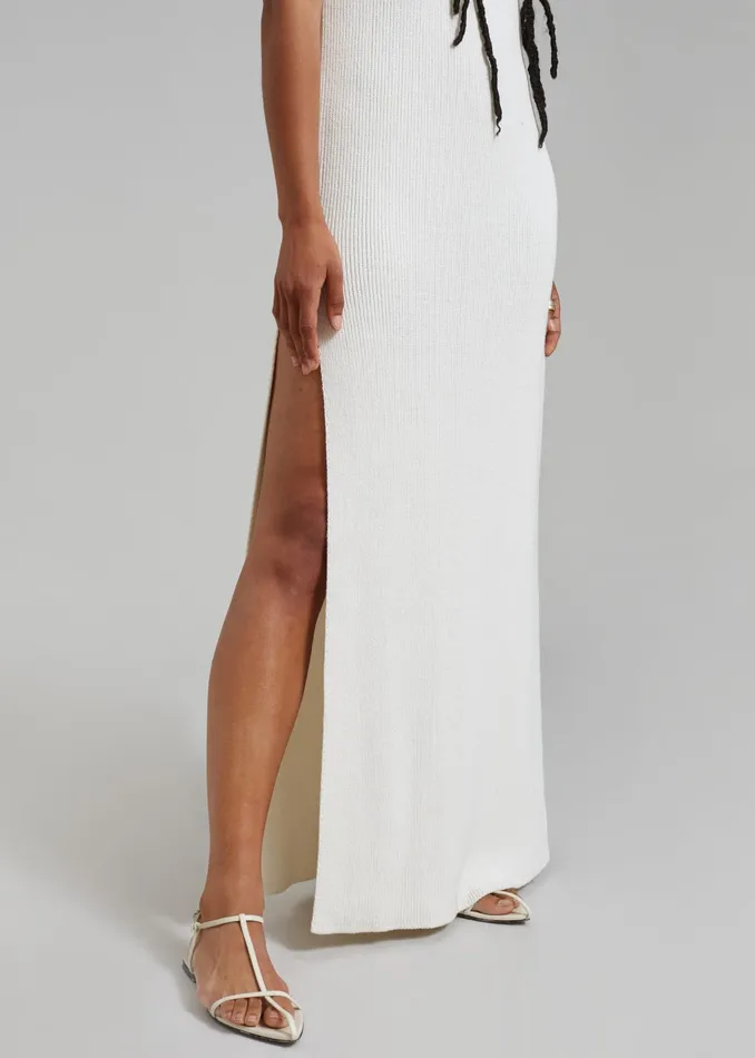 The Frankie Shop Dresses Wren Sleeveless Knit Dress 8211 White 8211 Women