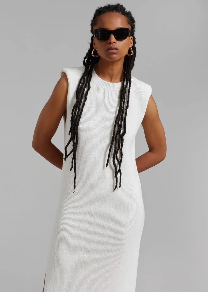 The Frankie Shop Dresses Wren Sleeveless Knit Dress 8211 White 8211 Women