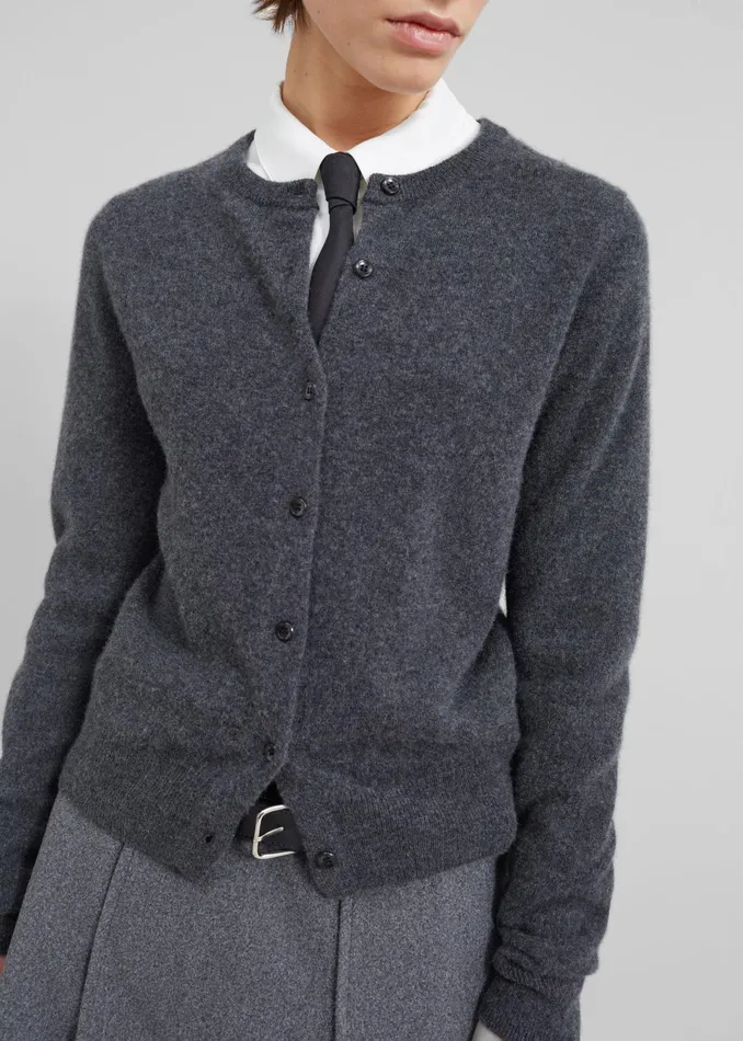 The Frankie Shop Knitwear Francesca Cashmere Cardigan 8211 Charcoal 8211 Women