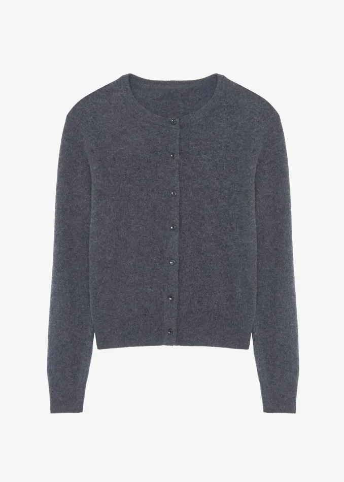 The Frankie Shop Knitwear Francesca Cashmere Cardigan 8211 Charcoal 8211 Women