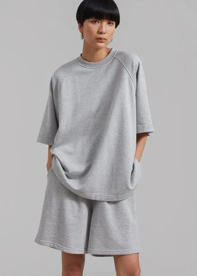 The Frankie Shop Loungewear Newton Sweatshorts 8211 Grey 8211 MenWomen