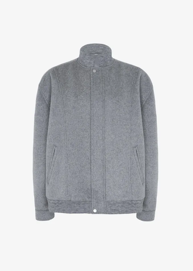 The Frankie Shop Outerwear Arley Oversized Bomber 8211 Light Grey 8211 Women