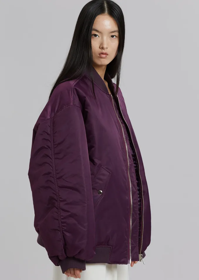 The Frankie Shop Outerwear Astra Bomber Jacket 8211 Royal Purple 8211 Women