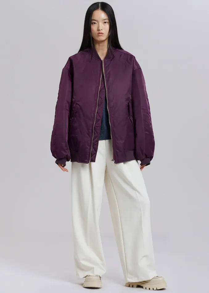 The Frankie Shop Outerwear Astra Bomber Jacket 8211 Royal Purple 8211 Women