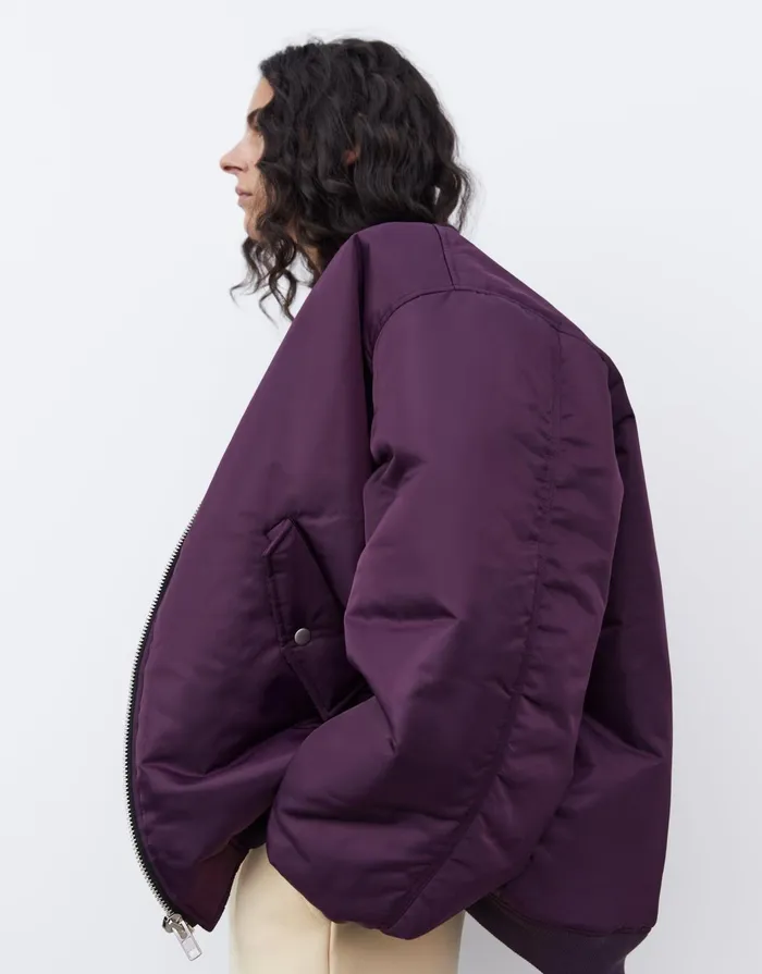 The Frankie Shop Outerwear Astra Bomber Jacket 8211 Royal Purple 8211 Women