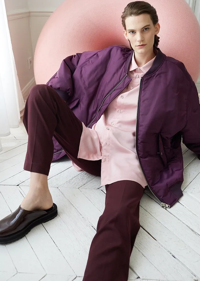 The Frankie Shop Outerwear Astra Bomber Jacket 8211 Royal Purple 8211 Women