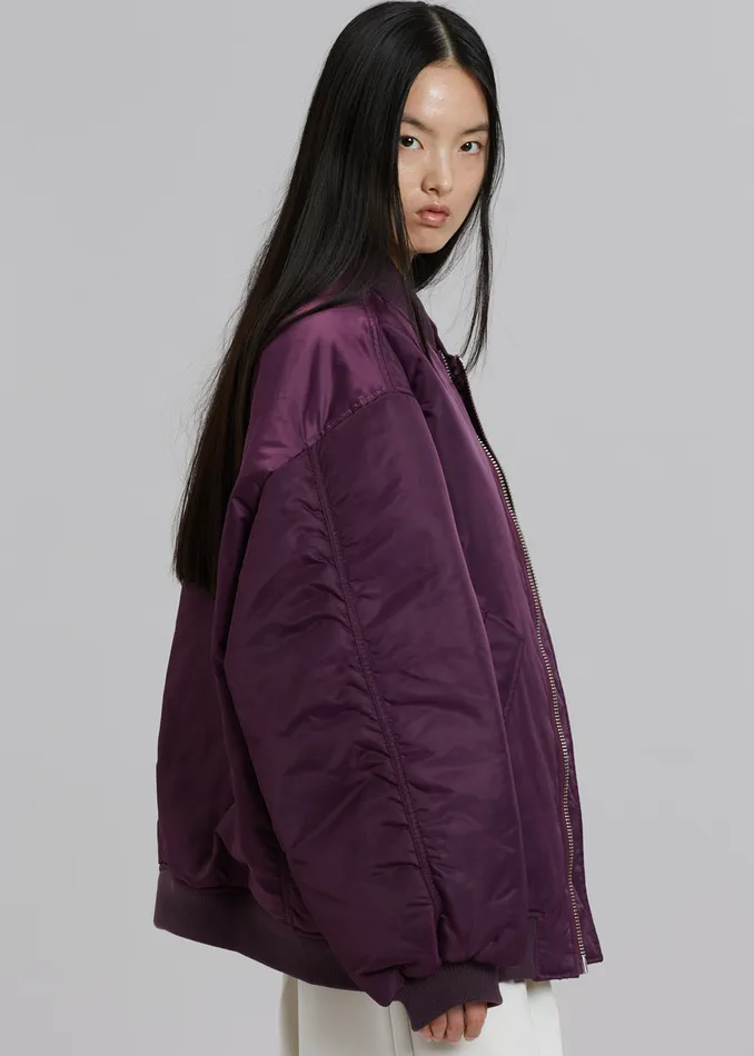 The Frankie Shop Outerwear Astra Bomber Jacket 8211 Royal Purple 8211 Women