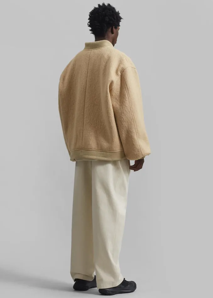 The Frankie Shop Outerwear Astra Wool Bomber Jacket 8211 Pale Yellow 8211 Men