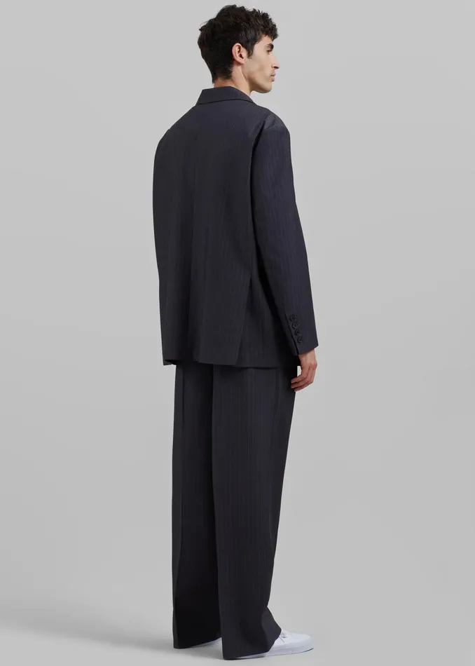 The Frankie Shop Outerwear Beo Blazer 8211 CharcoalWhite Pinstripe 8211 Men