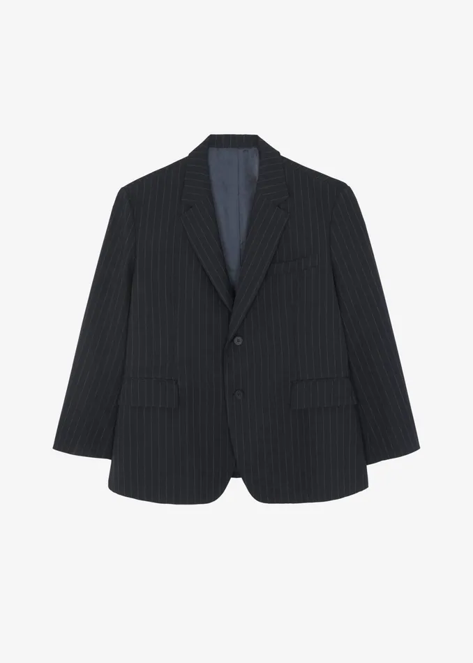 The Frankie Shop Outerwear Beo Blazer 8211 CharcoalWhite Pinstripe 8211 Men