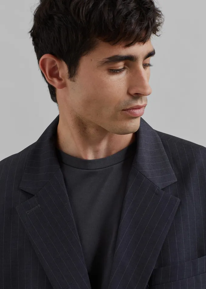 The Frankie Shop Outerwear Beo Blazer 8211 CharcoalWhite Pinstripe 8211 Men