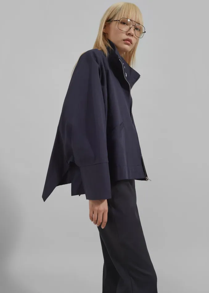 The Frankie Shop Outerwear Covey Light Jacket 8211 Navy 8211 Women