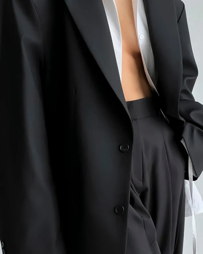 The Frankie Shop Outerwear Dee Maxi Oversized Blazer 8211 Black 8211 Women