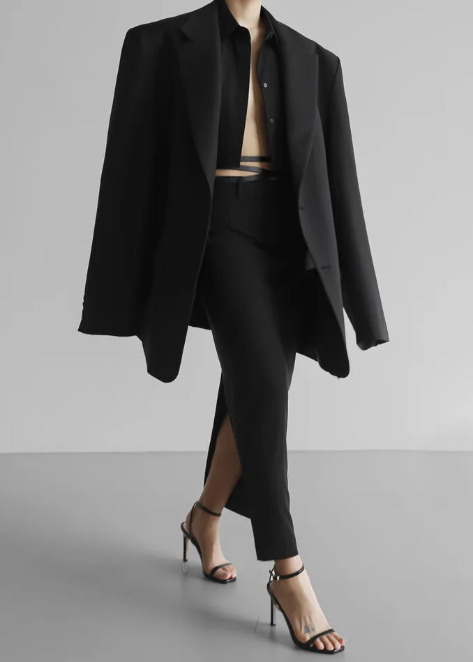 The Frankie Shop Outerwear Dee Maxi Oversized Blazer 8211 Black 8211 Women