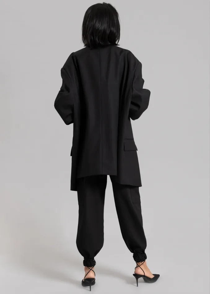 The Frankie Shop Outerwear Dee Maxi Oversized Blazer 8211 Black 8211 Women