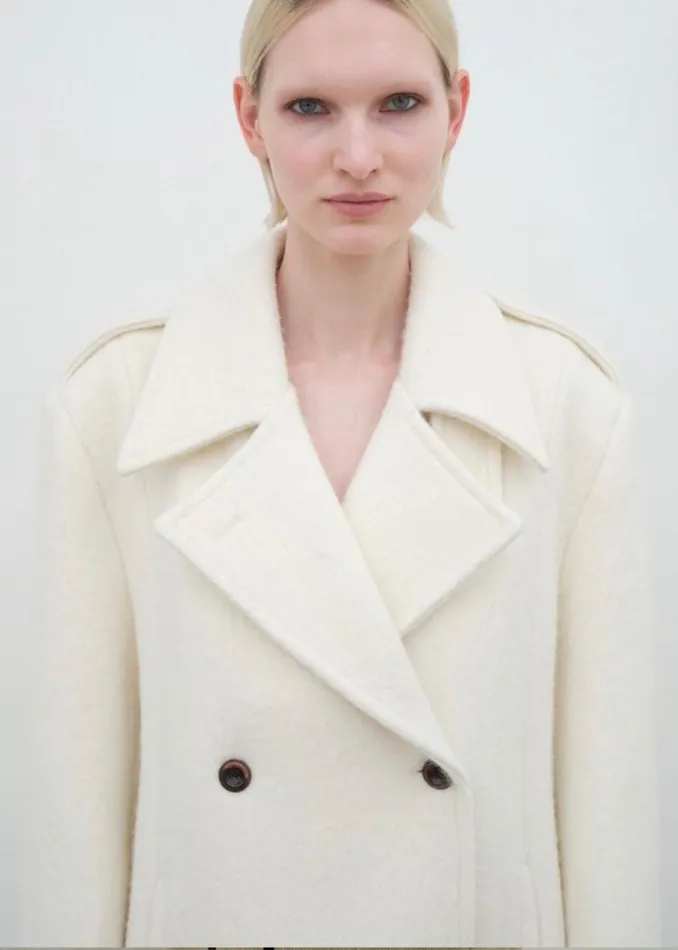 The Frankie Shop Outerwear Esmae Wool Coat 8211 White 8211 Women